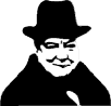 Bild schwarz weiß von Winston Churchill