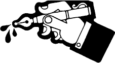 Hand hält Stift