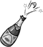 Flasche Sekt mit fliegendem Korken
