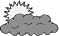 Sonne hinter einer grauen Wolke