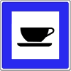 Verkehrszeichen blau mit Kaffeetasse