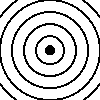 2D-Animation herauspulsierender oranger Kreis auf Kreisraster schwarz transparent