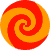 2D-Animation runde drehende Spirale rot orange
