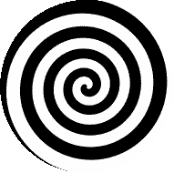 2D-Animation große runde drehende zweifarbige Spirale schwarz weiß drehend