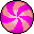 2D-Animation drehender zweifarbiger Kreis pink hellrot