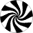 2D-Animation Kreis aus 8 schwarzen und 8 weißen Teilen rechts und links schwingend