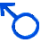 3D-Animation Gender Symbol männlich blau drehend