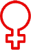 3D-Animation Gender Symbol weiblich rot drehend