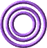 3D-Animation 3 lila Ringe ineinander drehend