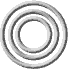 3D-Animation 3 graue Ringe ineinander drehend