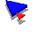 3D-Animation zwei Dreieck blau rot links zeigend