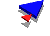 3D-Animation zwei Dreieck blau rot rechts zeigend