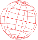 3D-Animation Gitternetzkugel drehend rot