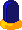 Animierte stehende blaue Rundumleuchte oranger Fuss