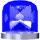 Animierte blaue Rundumleuchte mit Innenspiegeln