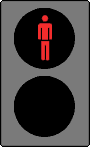Animation Fussgängerampel mit wechselnden Ampelphasen rot stehen grün gehen