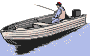 Animation Angler sitzt im Boot und bewegt die Angelrute