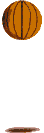 Hüpfender brauner Basketball mit Schatten
