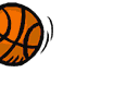 Basketball hüpft nach rechts und links