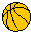 Drehender gelboranger Basketball