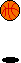 Hüpfender oranger Basketball mit roter Naht und Schatten
