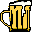 Animation voller Bierkrug mit tropfendem Schaum