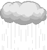 animierte Regenwolke mit orangem Doppelblitz