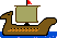 Animation rudernde Galeere dunkelbrauner Rumpf