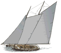 Animation Segelboot mit 2 Masten schiebt Lage