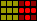 Animierte LED-Matrix aus 3 mal 6 Punkten, gelb rot, links rechts blinkend