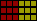 Animierte LED-Matrix aus 3 mal 6 Punkten, gelb rot, als Pfeil nach rechts laufend