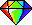 Animierter bunter Diamant Farben drehen nach rechts