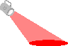 Animation 1 Strahler der abwechselnd verschiedene Farben nach unten abgibt