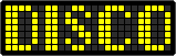 Animation LED Matrix mit dem Text DISCO in verschiedenen wechselnden Farben