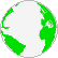Animation drehende Erdkugel grüne Landmasse helle Wasserfläche rechtsdrehend
