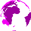 Animation drehende Erdoberfläche pink Landmasse transparent rechtsdrehend