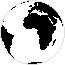 Animation drehende Erdkugel schwarze Landmasse voll transparent rechtsdrehend