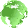 Animation drehende Erdkugel grüne Landmasse transparent langsam rechtsdrehend