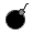 Animation runde schwarze Bombe mit brennender Lunte explodiert
