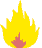 Animation kleine rote Flamme in gelber lodernder Flamme