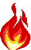 Animation gelb orange rote lodernde Flamme