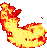 Animierte gelb rote lodernde Feuerflamme