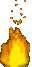 Animation gelb orange lodernde Flamme