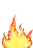 Animation gelbe orange rot lodernde Flamme