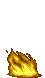 Animation hoch auflodernde gelbe Flamme