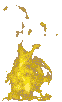 Animierte gelb lodernde Feuerflamme