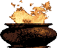 Animation gelb oranges Feuer in Feuerkessel