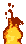 Animierte orange lodernde Feuerflamme