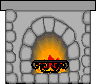 Animation Feuer im grau gemauerten Kamin