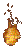 Animierte dunkelorange lodernde Feuerflamme